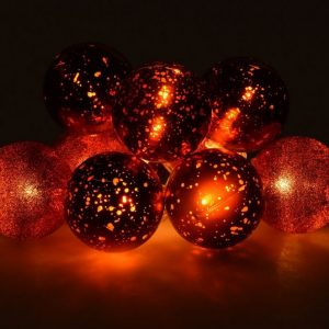 Spetebo LED-Girlande »LED Christbaum Kugel Lichterkette 230 cm rot«, Weihnachtsbaum Kugeln beleuchtet