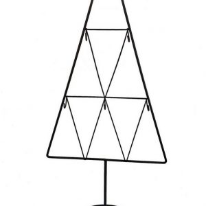 Spetebo Weihnachtskugelständer »Kleiner Metall Tannenbaum mit 6 Haken«, Tannenbaum Form mit 6 Haken zum Beschmücken – Deko Ständer für…