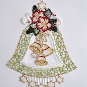 Stickereien Plauen Fensterbild »Fensterbild Glocke«, (1 St.), Echte Plauener Spitze