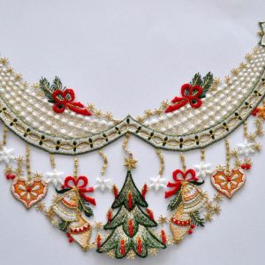 Stickereien Plauen Fensterbild »Weihnachtsgirlande«, (1 St.)