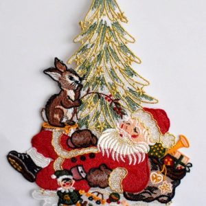 Stickereien Plauen Fensterbild »Weihnachtsmann«, (1 St.)