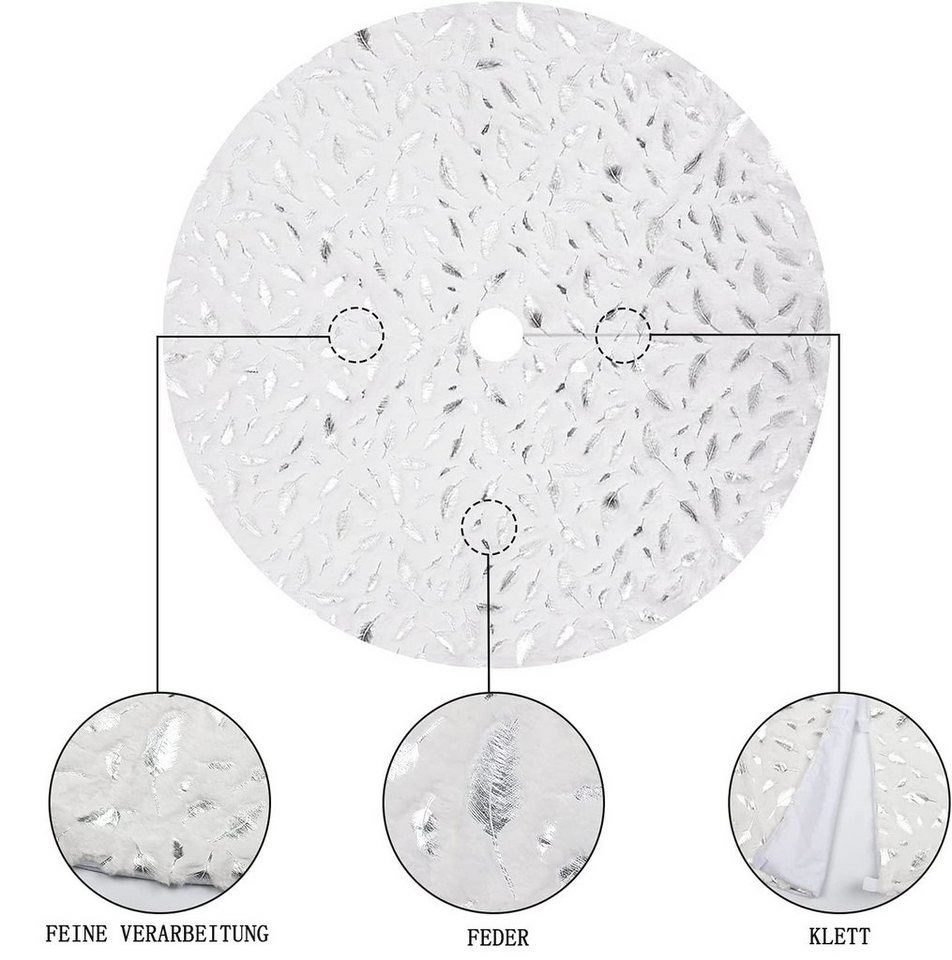 Teppich »Weihnachtsbaumdecke Christbaumdecke Weihnachtsbaum Rock 90cm Rund Tannenbaum Christdecke Weihnachtsdekoration Dekor für Weihnachten,... – Bild 3