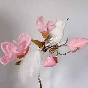 Thüringer Glasdesign Christbaumschmuck »Großer Vogel weiss/bronzebraun, 12cm« (1-tlg), mundgeblasen, handbemalt