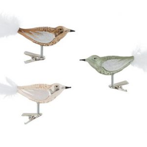 Thüringer Glasdesign Weihnachtsbaumklammer »Nature« (3-tlg), Vogelsortiment