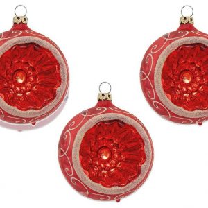 Thüringer Glasdesign Weihnachtsbaumkugel »Thüringer Glasdesign Reflexkugeln (3 Stück) Ø 8 cm«