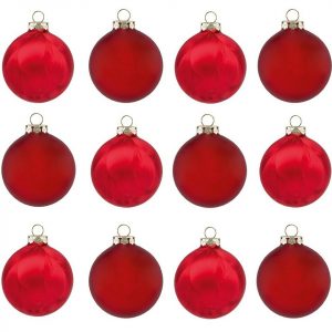 Thüringer Glasdesign Weihnachtsbaumkugel »Weihnachtsbaumkugeln Eislack / Matt (12 Stück) Ø 6 cm – Christbaumkugeln Made in Germany« (12 St), Aus Glas