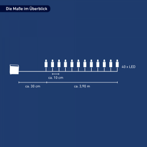 toom LED-Lichterkette 40 LEDs warmweiß/bunt 390 cm