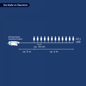 toom LED-Mini-Lichterkette 40 LEDs warmweiß 400 cm
