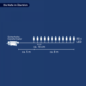 toom Lichterkette Mini kaltweiß 80 LEDs außen