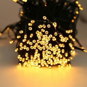 Ulinek LED-Lichterkette, Ulinek 40m 300 LED Lichterkette Außen Batterie Timer Warmweiß, IP44 Outdoor Weihnachtsbeleuchtung für Tannenbaum Garten…