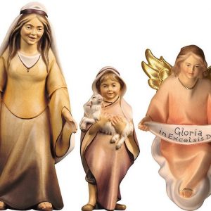 ULPE WOODART Krippenfigur »Hirtin mit Hirtenjunge und Engel« (Set, 3 St), zur Komet Krippe, Handarbeit