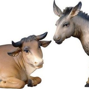 ULPE WOODART Krippenfigur »Ochs & Esel« (Set, 2 St), Handarbeit, hochwertige Holzschnitzkunst