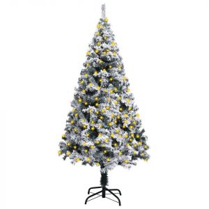 vidaXL Künstlicher Weihnachtsbaum »Künstlicher Weihnachtsbaum mit LEDs Beschneit Grün 120 cm«