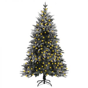 vidaXL Künstlicher Weihnachtsbaum »Künstlicher Weihnachtsbaum mit Schnee und LEDs 150 cm PVC & PE«