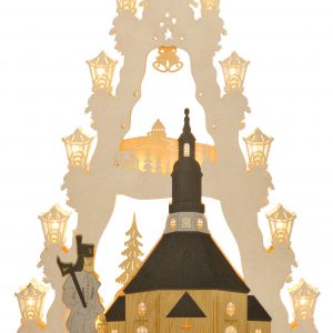Weigla LED Lichterbogen »Seiffener Kirche«, 1 tlg., Lichterspitze, 15-flammig, mit 3D-Effekt