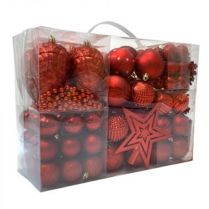 Wohaga Weihnachtsbaumkugel »108er Weihnachtskugel-Set Ø3/4/5/6cm Kunststoff«