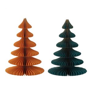 Bloomingville – Milan Deko-Weihnachtsbaum, Ø 15,5 x H 22,5 cm, multicolor (2er-Set)