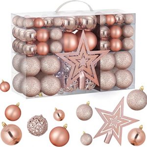 Christbaumkugeln 101 Stück Weihnachtskugeln Kunststoff Weihnachtsdeko Set Weihnachtsbaumschmuck Weihnachtskugeln