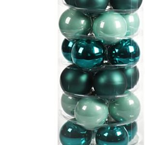com-four® 24x Weihnachtskugeln, Christbaumkugeln aus echtem Glas für Weihnachten, Baumschmuck für den Christbaum, Ø 6 cm