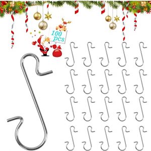 Kugelaufhänger, Dereine 100 Stück Weihnachtskugel S-Haken, Schnellaufhänger, Christbaumkugeln Aufhänger, Haken für Weihnachtsbaumschmuck,…
