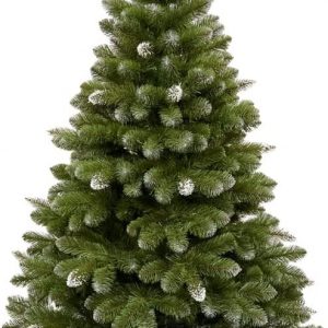 Künstlicher Weihnachtsbaum Diamantkiefer Elegante und traditionelle Form Tannenbaum grün mit einige Schneespitzen Kunststoffständer realistische…