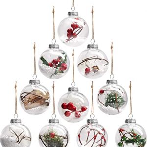 Weihnachtskugeln 10er Pack – Durchsichtige Mit Dekoration Gefüllte Plastik Weihnachtskugeln Kunststoff für Festtagsdeko, Heimdeko, Hochzeiten,…