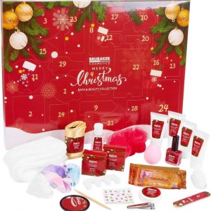 BRUBAKER Adventskalender XXL Beauty Adventskalender 2023 – Rot – 24 x Körperpflege & Spa (24-tlg), Wellness Weihnachtskalender für Frauen und Mädchen