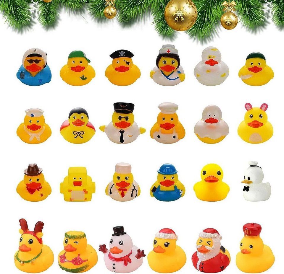 flowgoer Adventskalender Mini-Weihnachtsgummi-Enten-Adventskalender 2023, Weihnachtsspielzeuggeschenke für Kinder und Erwachsene – Bild 2