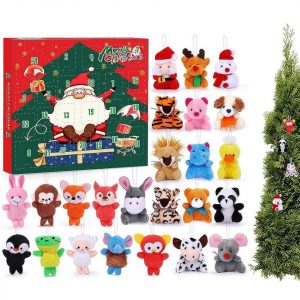 flowgoer Adventskalender Weihnachts-Countdown-Kalender 2023,Tier-Plüschtier-Adventskalender (1-tlg), Weihnachts-Adventskalender für Kinder 2023