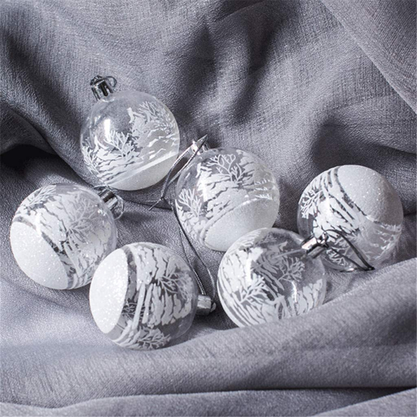 12PCS Transparent Weihnachtskugeln Schnee Christbaumkugeln Kunststoff Kugelweihnachtskugeln Christbaumschmuck Weihnachtsschmuck für Weihnachtsbaum…
