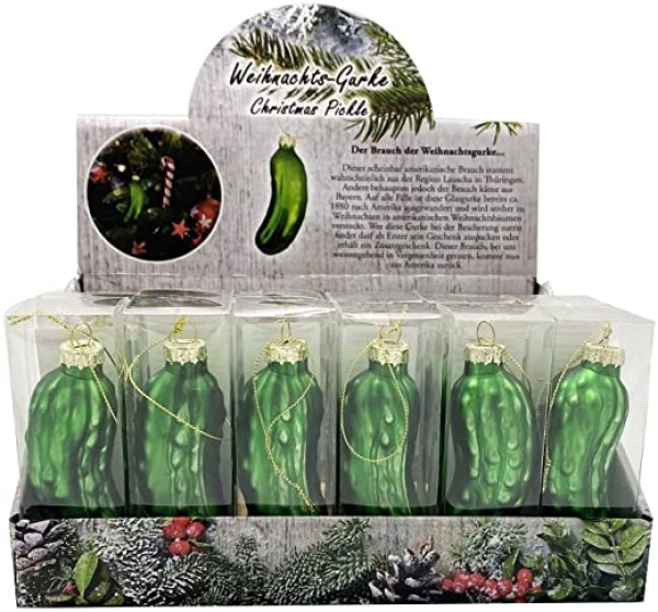 24 x Weihnachtsgurke Glas Gurke 11cm Baumschmuck Christmas Pickle Weihnachten
