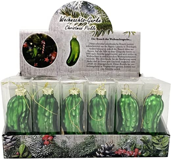 24 x Weihnachtsgurke Glas Gurke 11cm Baumschmuck Christmas Pickle Weihnachten