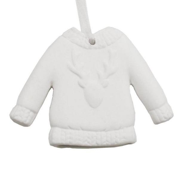 440s Christbaumschmuck »440s Hänger Porzellan Pullover weiß matt Motiv« (1-tlg)