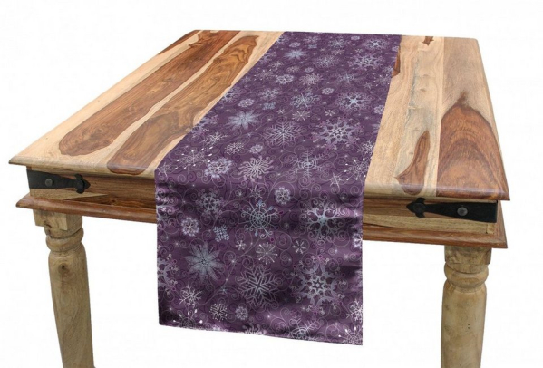 Abakuhaus Tischläufer »Esszimmer Küche Rechteckiger Dekorativer Tischläufer«, Aubergine Weihnachten Schneeflocken Floral