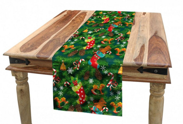Abakuhaus Tischläufer »Esszimmer Küche Rechteckiger Dekorativer Tischläufer«, Weihnachten Süßigkeiten Kerzen Citrus