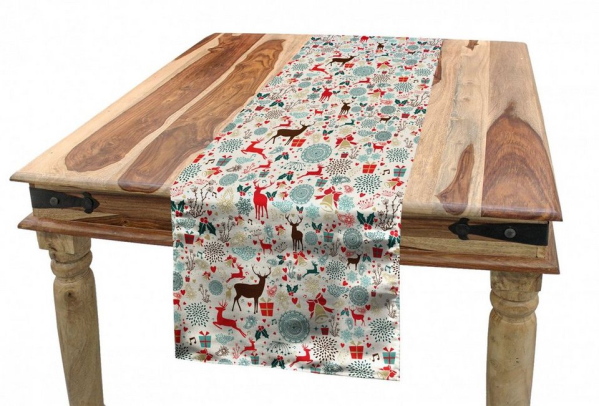 Abakuhaus Tischläufer »Esszimmer Küche Rechteckiger Dekorativer Tischläufer«, Dunkelblau Schneeflocken Weihnachten Kunst