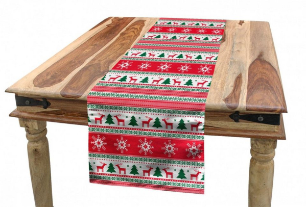 Abakuhaus Tischläufer »Esszimmer Küche Rechteckiger Dekorativer Tischläufer«, Weihnachten Baum Pines Swirl Dot