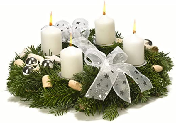 Adventskranz Schneeflöckchen, 30 cm, weiß