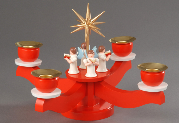 Albin Preissler Adventsleuchter, mit 4 stehenden Engeln