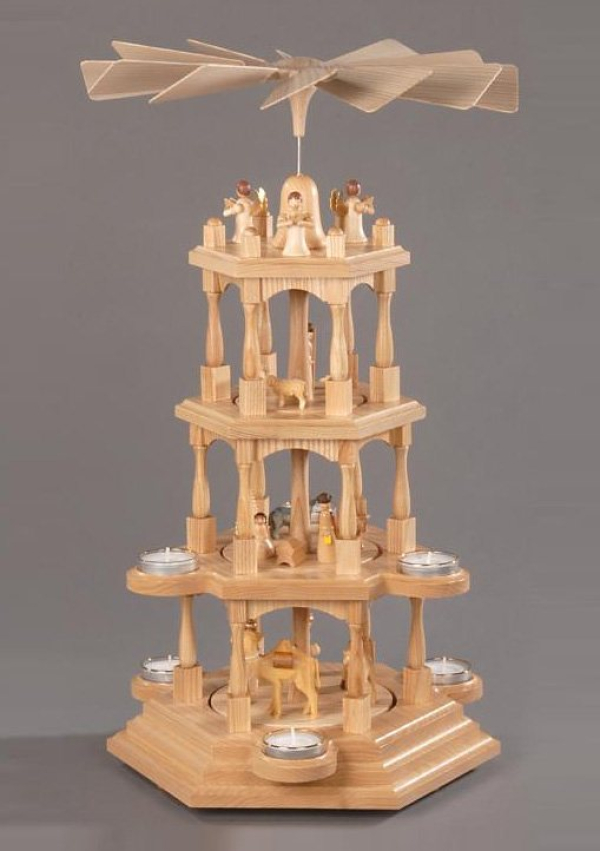 Albin Preissler Weihnachtspyramide »Christi Geburt«, 4 Etagen, Made in Germany
