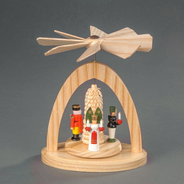 Albin Preissler Weihnachtspyramide »Wärmespiel – Engel, Bergmann und Nußknacker«