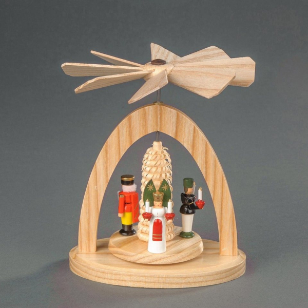 Albin Preissler Weihnachtspyramide »Wärmespiel – Engel, Bergmann und Nußknacker«