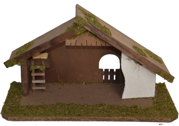 Alfred Kolbe Krippe (1-tlg), aus Holz, 37x17x22 cm, für Figuren bis 9 cm Höhe