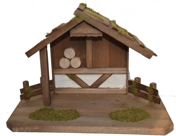 Alfred Kolbe Krippe (1-tlg), aus Holz, 40x20x28 cm, für Figuren bis 13 cm Höhe