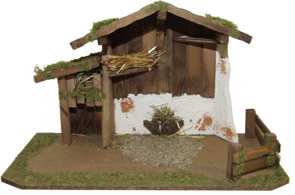 Alfred Kolbe Krippe, (1 tlg.), aus Holz, 42x22x27 cm, für Figuren bis 10 cm Höhe