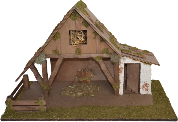 Alfred Kolbe Krippe, (1 tlg.), aus Holz, 47x22x30 cm, für Figuren bis 10 cm Höhe