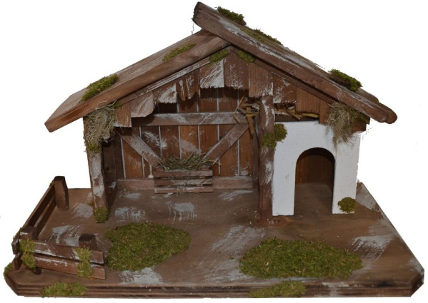Alfred Kolbe Krippe (1-tlg), aus Holz, 50x25x30 cm, für Figuren bis 11 cm Höhe