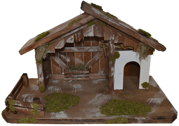 Alfred Kolbe Krippe, (1 tlg.), aus Holz, 50x25x30 cm, für Figuren bis 11 cm Höhe