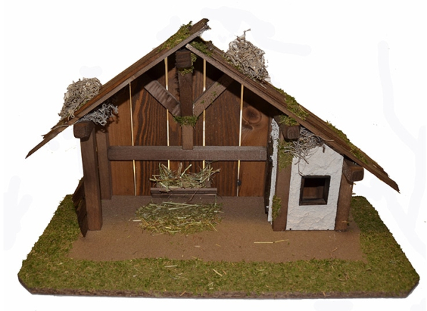 Alfred Kolbe Krippe, (1 tlg.), aus Holz, 50x25x32 cm, für Figuren bis 12 cm Höhe