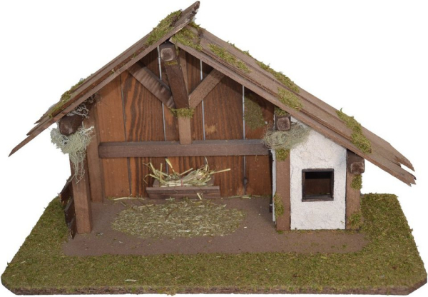 Alfred Kolbe Krippe (1-tlg), aus Holz, 50x30x32 cm, für Figuren bis 12 cm Höhe